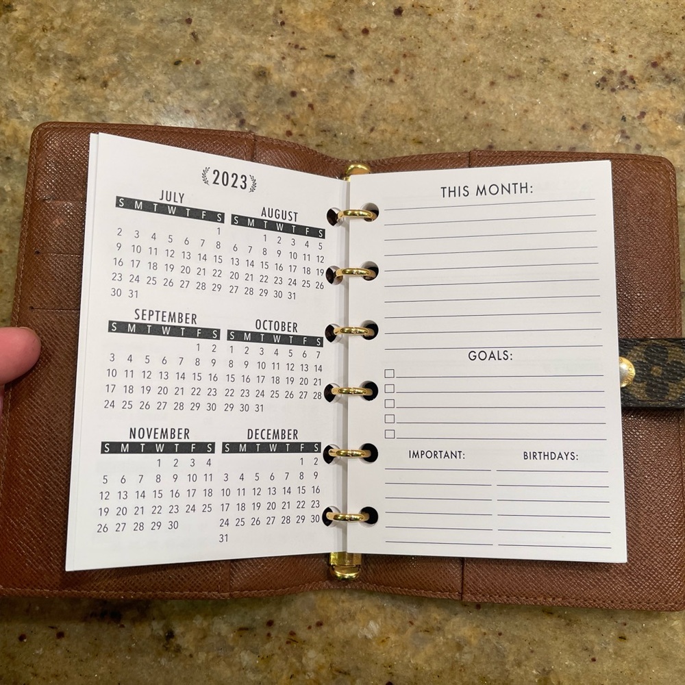 2026 Calendar Fits Louis Vuitton PM/MM/GM Agenda Insert + Filler Paper + Pen - Picture 5 of 16